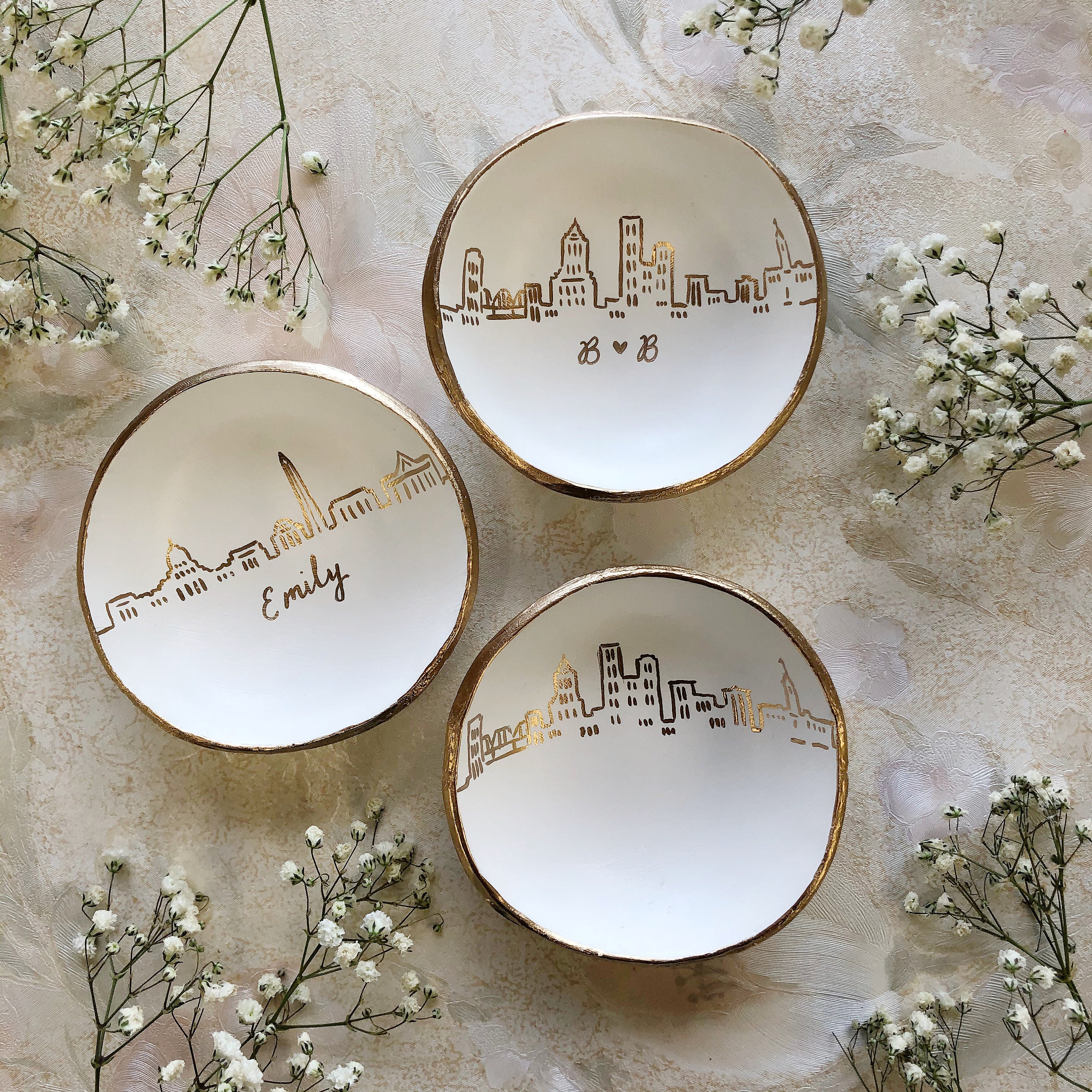 Personalized Skyline Jewelry Dish Ring Dish Catch picture