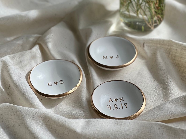 Custom Wedding Gift / Ring Dish / Date and Initials / Wedding Gift / Personalized Gift / Personalized / Engagement Gift / image 5