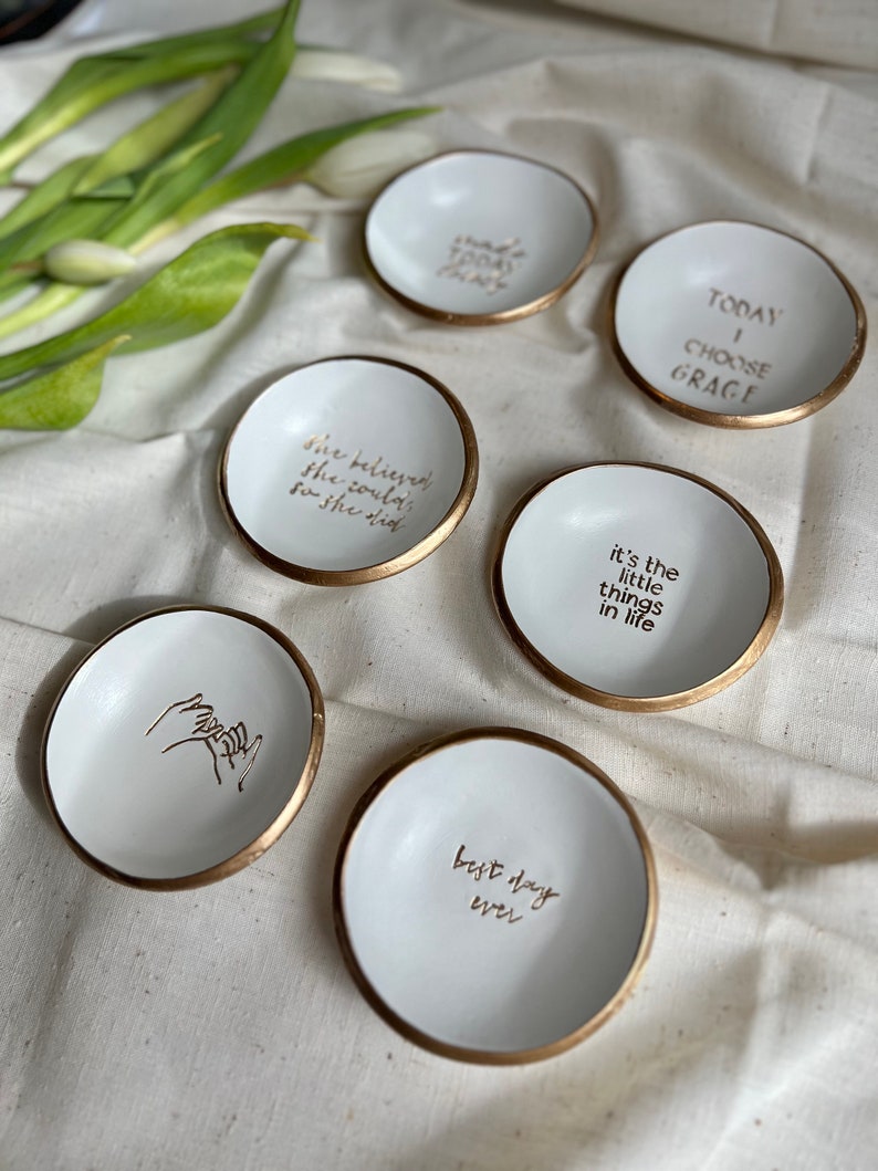Affirmation Jewelry Dish, Ring Dish, Spread Positivity, Custom Ring Dish, Gift for Mom, Gift for Her image 3