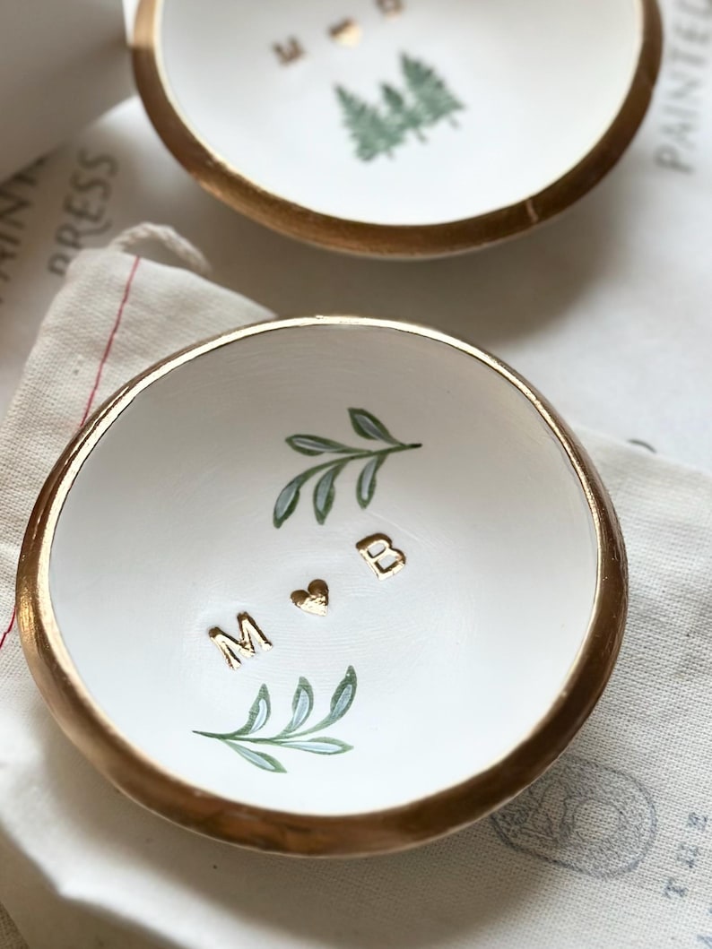Regalo de boda personalizado / Plato para joyas / Fecha e iniciales / Regalo de boda / Regalo personalizado / Personalizado / Regalo de compromiso / imagen 11