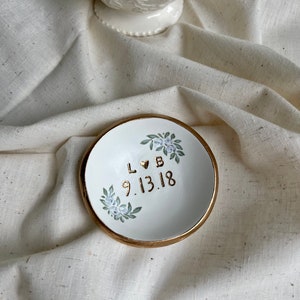 Custom Wedding Gift / Ring Dish / Date and Initials / Wedding Gift / Personalized Gift / Personalized / Engagement Gift / image 3