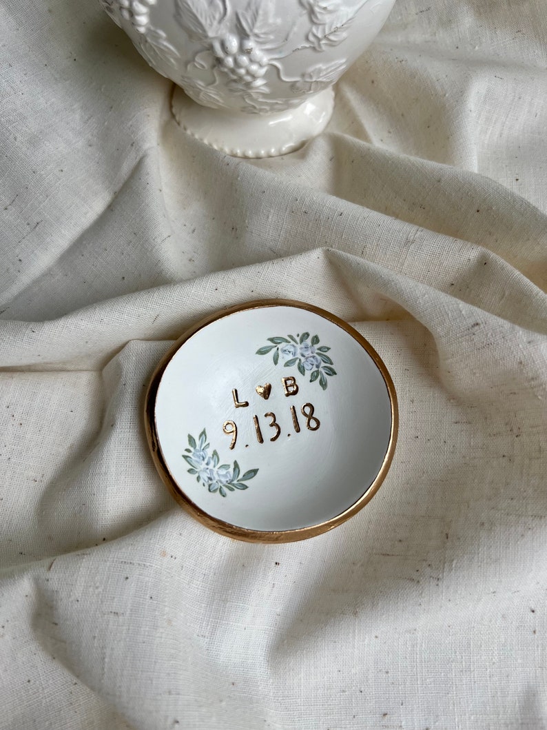 Custom Wedding Gift / Ring Dish / Date and Initials / Wedding Gift / Personalized Gift / Personalized / Engagement Gift / image 3