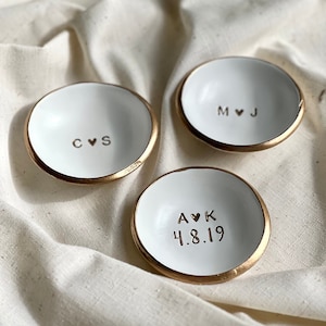 Ring Dish / Jewelry Dish / Date and Initials / Wedding Gift / Personalized Gift / Engagement Gift / Anniversary Gift / Personalized image 2