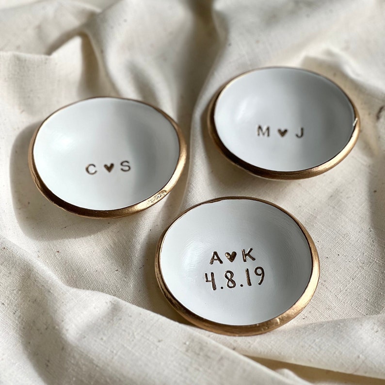 Ring Dish / Jewelry Dish / Date and Initials / Wedding Gift / Personalized Gift / Engagement Gift / Anniversary Gift / Personalized image 2