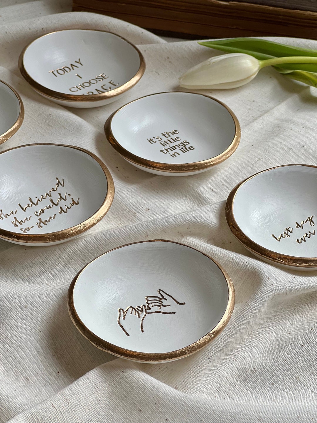 Affirmation Jewelry Dish, Ring Dish, Spread Positivity, Custom Ring Dish, Gift for Mom, Gift for ...