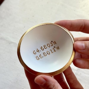 Custom Coordinate / Personalized Ring Dish / Jewelry Dish / Personalized Gift / Bridesmaids Gift / Wedding Gift / Engagement Gift / For Her image 9