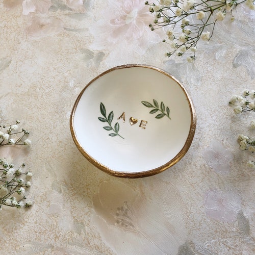 Personalized Wedding Gift /  Jewelry Dish / Date and Initials / Wedding Gift / Personalized Gift / Personalized / Engagement Gift /