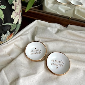 Custom Coordinate / Personalized Ring Dish / Jewelry Dish / Personalized Gift / Bridesmaids Gift / Wedding Gift / Engagement Gift / For Her image 4
