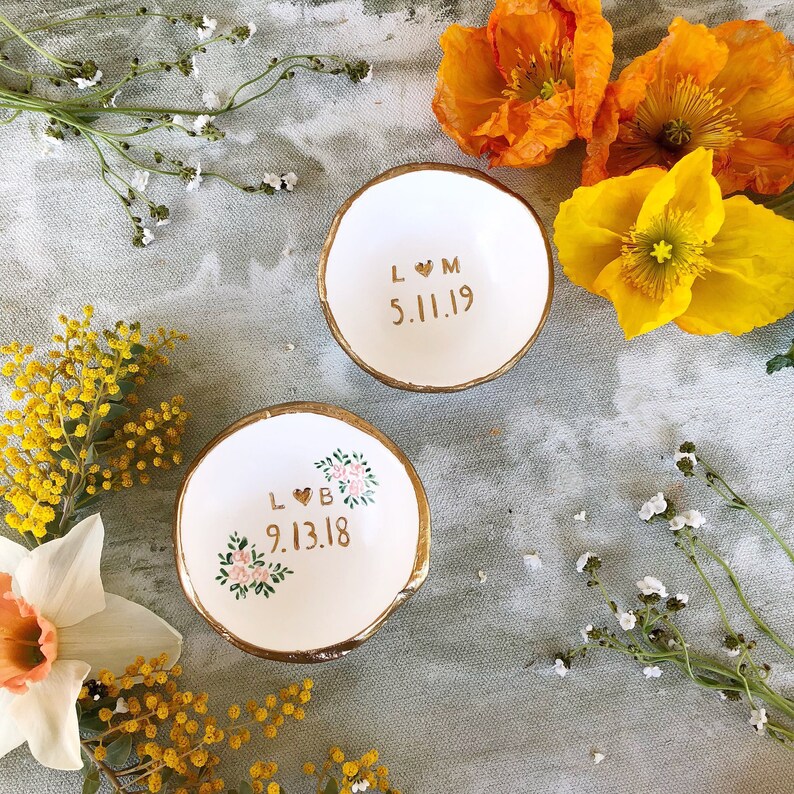 Wedding Ring Holder / Wedding Gift / Date and Initials / Etsy