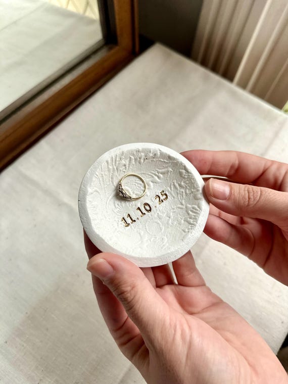 Personalized Engagement Gift – Custom Ring Dish, Initial Jewelry Dish