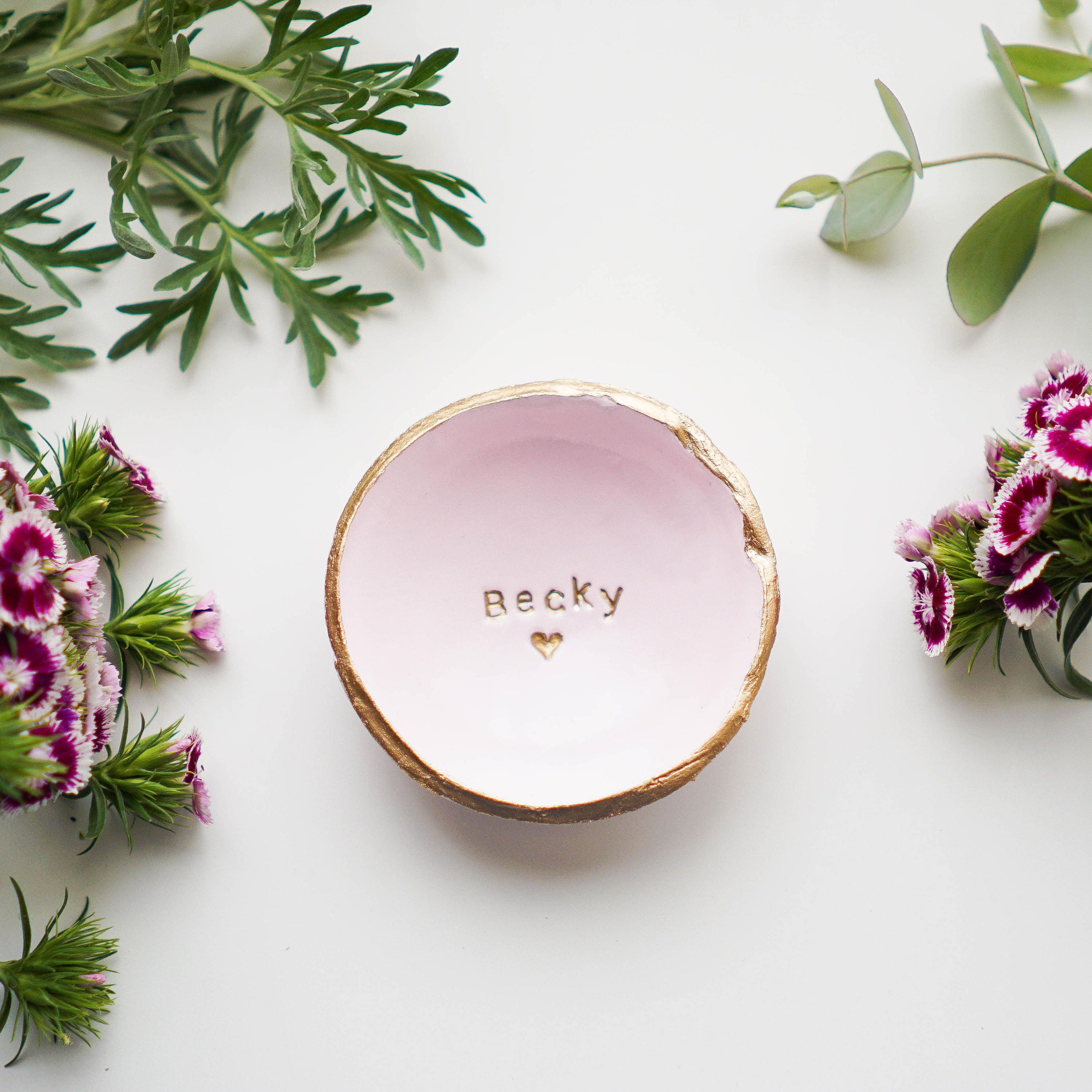 Pink Jewelry Dish / Personalized Ring Dish / Personalized Gift Etsy
