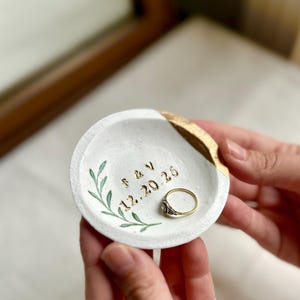 Custom Engagement Ring Dish – Personalized Jewelry Catch-All, Ideal for Bride’s Wedding Day or Anniversary image 2