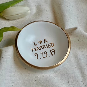 Wedding Gift For Couple Jewelry Dish / Date and Initials / Wedding Gift / Personalized Gift / Personalized / Engagement Gift / Bridesmaids image 4