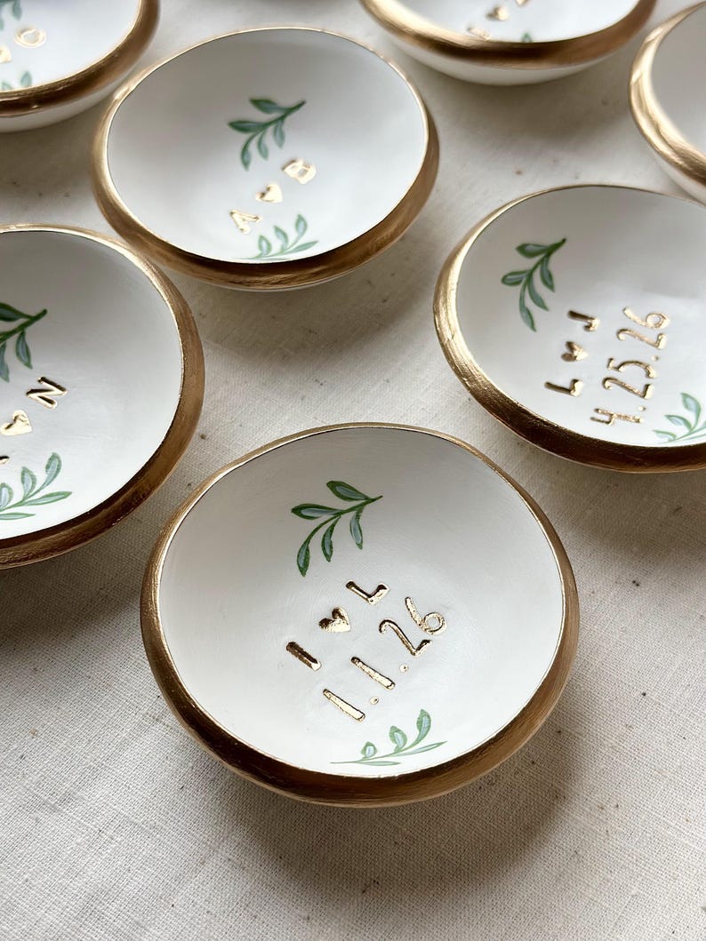 Regalo de boda personalizado / Plato para joyas / Fecha e iniciales / Regalo de boda / Regalo personalizado / Personalizado / Regalo de compromiso / imagen 9