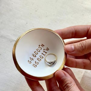 Custom Coordinate / Personalized Ring Dish / Jewelry Dish / Personalized Gift / Bridesmaids Gift / Wedding Gift / Engagement Gift / For Her image 10