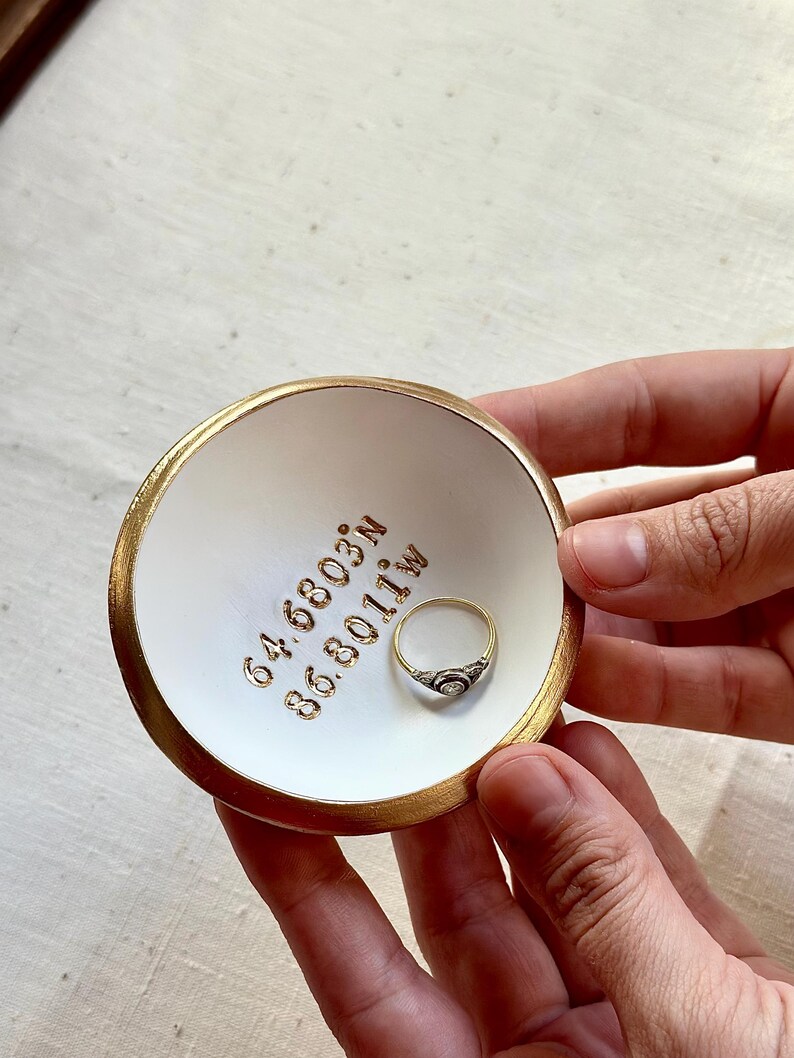 Custom Coordinate / Personalized Ring Dish / Jewelry Dish / Personalized Gift / Bridesmaids Gift / Wedding Gift / Engagement Gift / For Her image 10