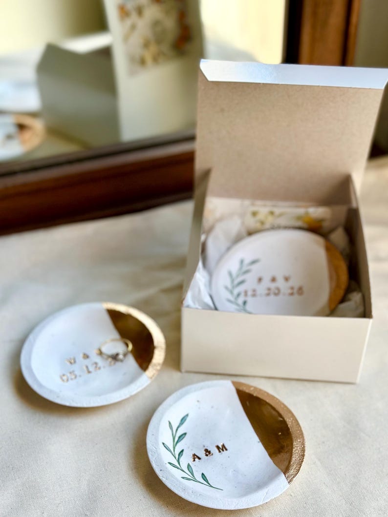 Custom Engagement Ring Dish – Personalized Jewelry Catch-All, Ideal for Bride’s Wedding Day or Anniversary image 8