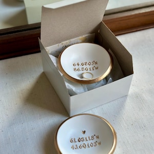Custom Coordinate / Personalized Ring Dish / Jewelry Dish / Personalized Gift / Bridesmaids Gift / Wedding Gift / Engagement Gift / For Her image 3