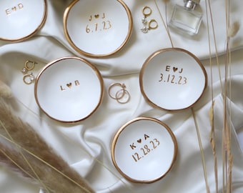 Gift for Her /  Jewelry Dish / Date and Initials / Wedding Gift / Personalized Gift / Personalized / Engagement Gift / Bridesmaids