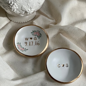 Ring Dish / Jewelry Dish / Date and Initials / Wedding Gift / Personalized Gift / Engagement Gift / Anniversary Gift / Personalized image 3