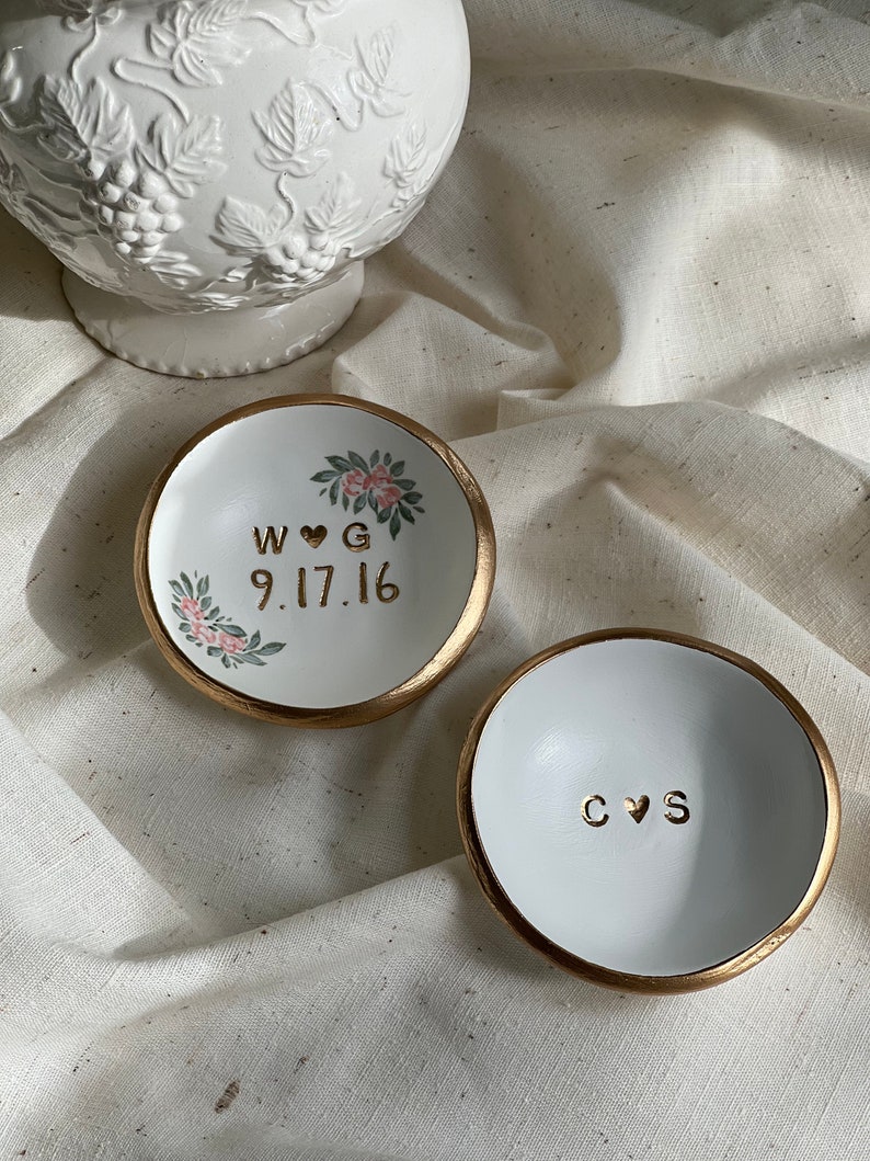 Ring Dish / Jewelry Dish / Date and Initials / Wedding Gift / Personalized Gift / Engagement Gift / Anniversary Gift / Personalized image 3