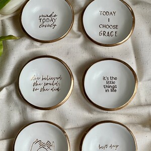Affirmation Jewelry Dish, Ring Dish, Spread Positivity, Custom Ring Dish, Gift for Mom, Gift for Her image 2