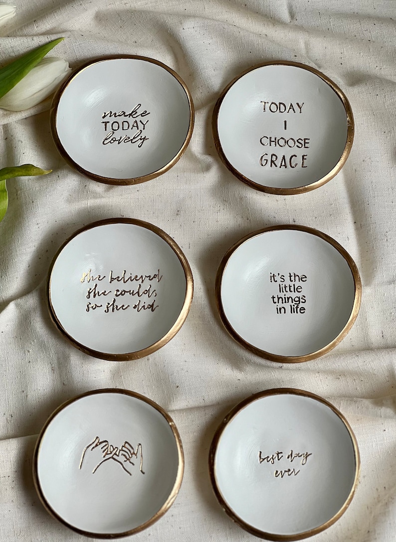 Affirmation Jewelry Dish, Ring Dish, Spread Positivity, Custom Ring Dish, Gift for Mom, Gift for Her image 2