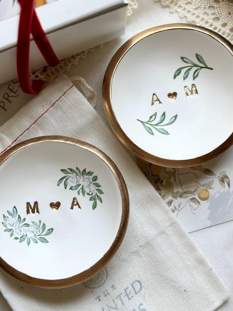 Regalo de boda personalizado / Plato para joyas / Fecha e iniciales / Regalo de boda / Regalo personalizado / Personalizado / Regalo de compromiso / imagen 13