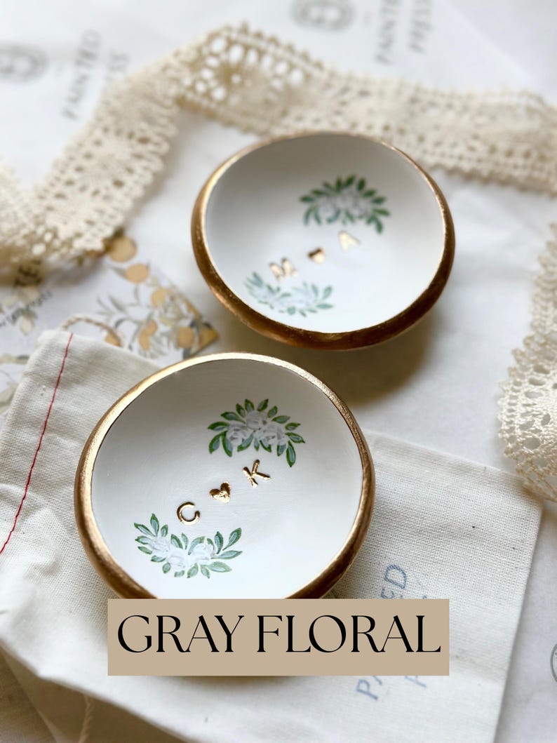 Regalo de boda personalizado / Plato para joyas / Fecha e iniciales / Regalo de boda / Regalo personalizado / Personalizado / Regalo de compromiso / imagen 3