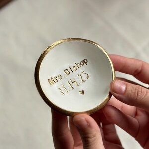 Bridal Shower Gift for Bride – Personalized Ring Dish, Bride to Be Gift, Wedding Day Jewelry Dish, Custom Name Keepsake image 19