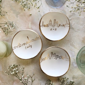 Personalized Skyline Jewelry Dish, Ring Dish, Catch all, Personalized Gift, Anniversary Gift, Engagement Gift, Wedding Gift, Custom Gift image 4