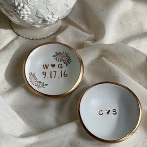 Engagement Gift / Ring Dish / Jewelry Dish / Date and Initials / Wedding Gift / Personalized Gift / Gift for Her / Anniversary image 4