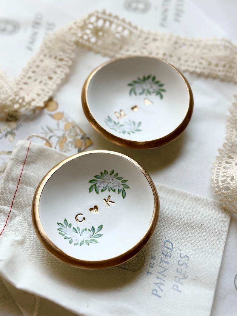 Regalo de boda personalizado / Plato para joyas / Fecha e iniciales / Regalo de boda / Regalo personalizado / Personalizado / Regalo de compromiso / imagen 10