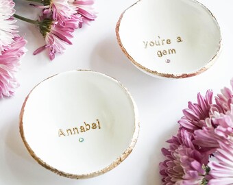 Gift for Her / Best Friend Gift / Ring Dish / Bridesmaids Gift / Wedding Gift / Personalized Jewelry / Engagement Gift / You're a Gem