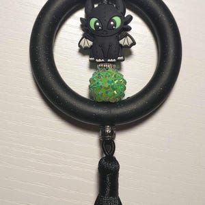 Toothless Keychain, Wristlet or Mirror hanger Mirror Hanger