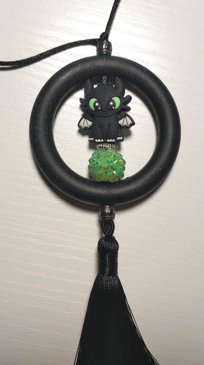 Toothless Keychain, Wristlet or Mirror hanger Mirror Hanger