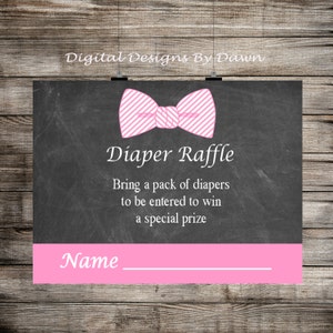 Baby Shower Spiel, Wickelkarte, Mädchen Windelkarte, Rosa Baby Shower Ticket, Baby Shower Raffle, INSTANT DOWNLOAD, DR101
