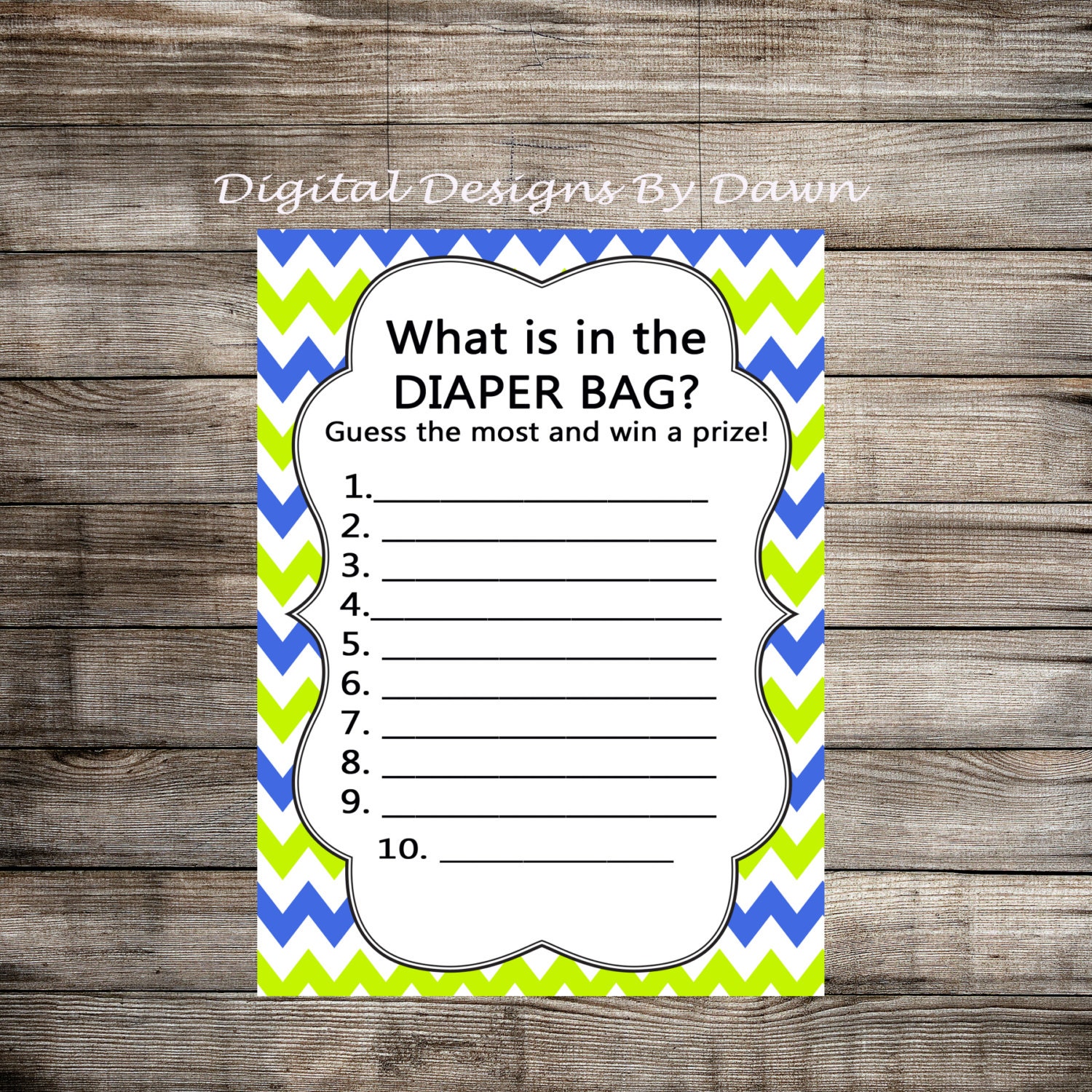 Baby Boy Shower Games What's in the Diaper Bag Game Etsy