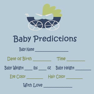 Cartes de prédiction de baby shower - Jeux de bébé pour baby shower - Jeu de devinettes de baby shower - Baby Boy - Prédiction de grossesse Prédicteur de naissance 416