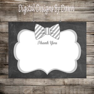 Papillon Biglietto di ringraziamento, Lavagna Papillon Baby Shower Nota di ringraziamento, Nero, Grigio, Festa di compleanno Grazie Stampabile DOWNLOAD ISTANTANEO T202
