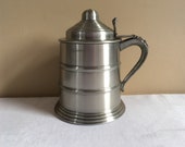 Vintage Ice Bucket Stein Tankard Shape Aluminum with Plastic Liner, made in Taiwan 1950 39 s to 60 39 s, Huge 10 quot tall Stein Ice Bucket Barware