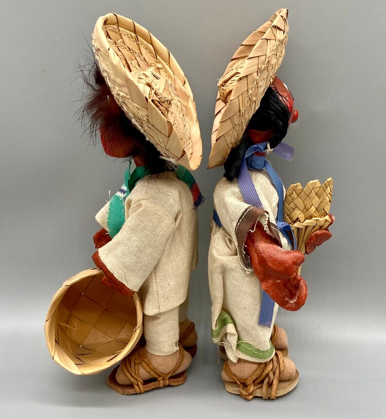 2 South American/mexican Folk Art Dolls Man and Lady Paper - Etsy