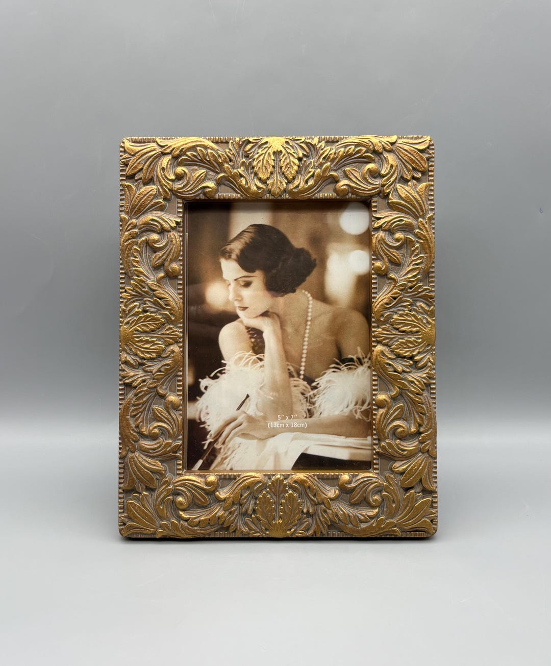 Vintage Rococo Frame Vintage Picture Frame Gold Tone Rococo Style Leaf Design Resin ...