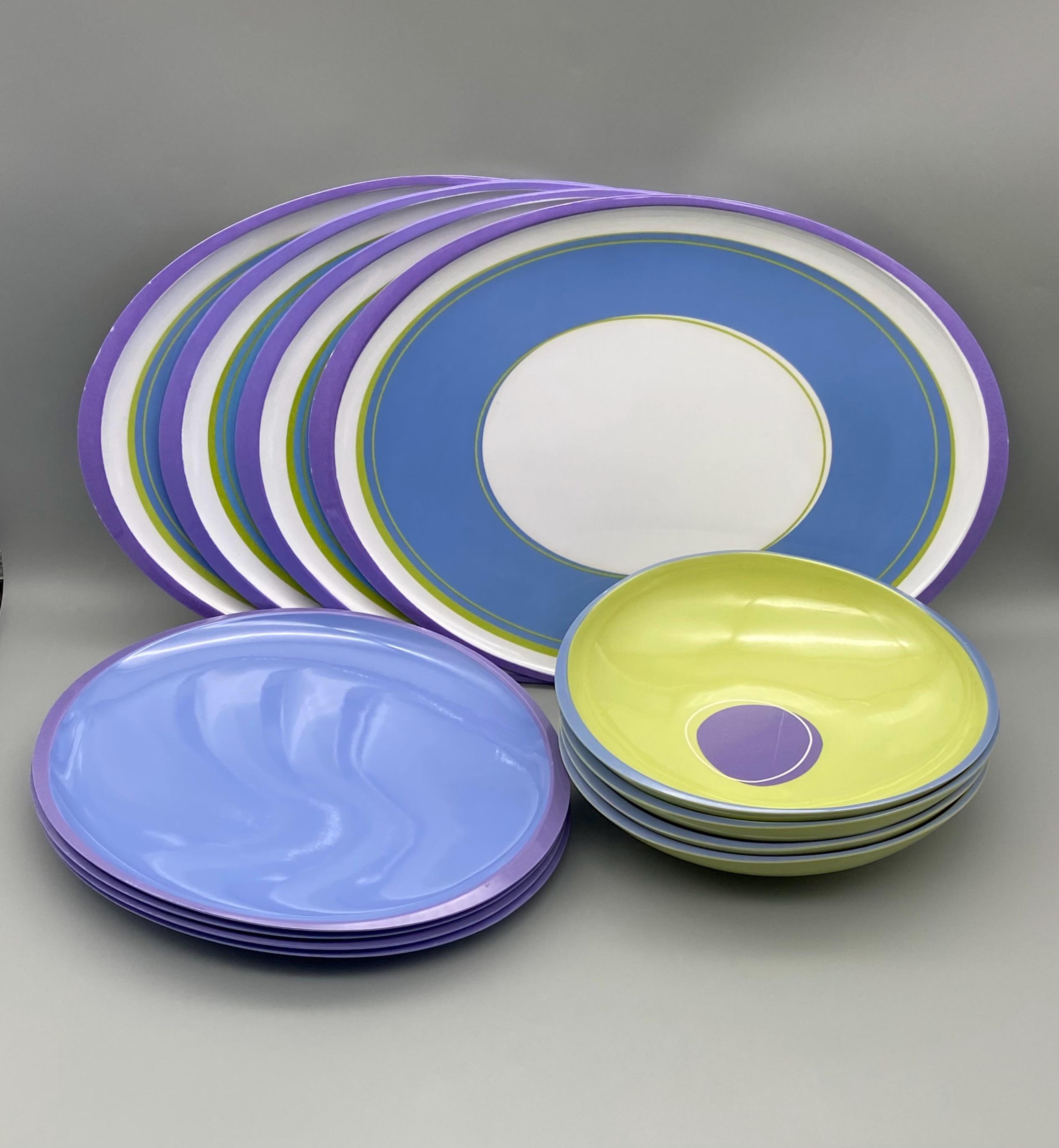Zak Designs Dinnerware Set 12 Pieces Melamine Purple