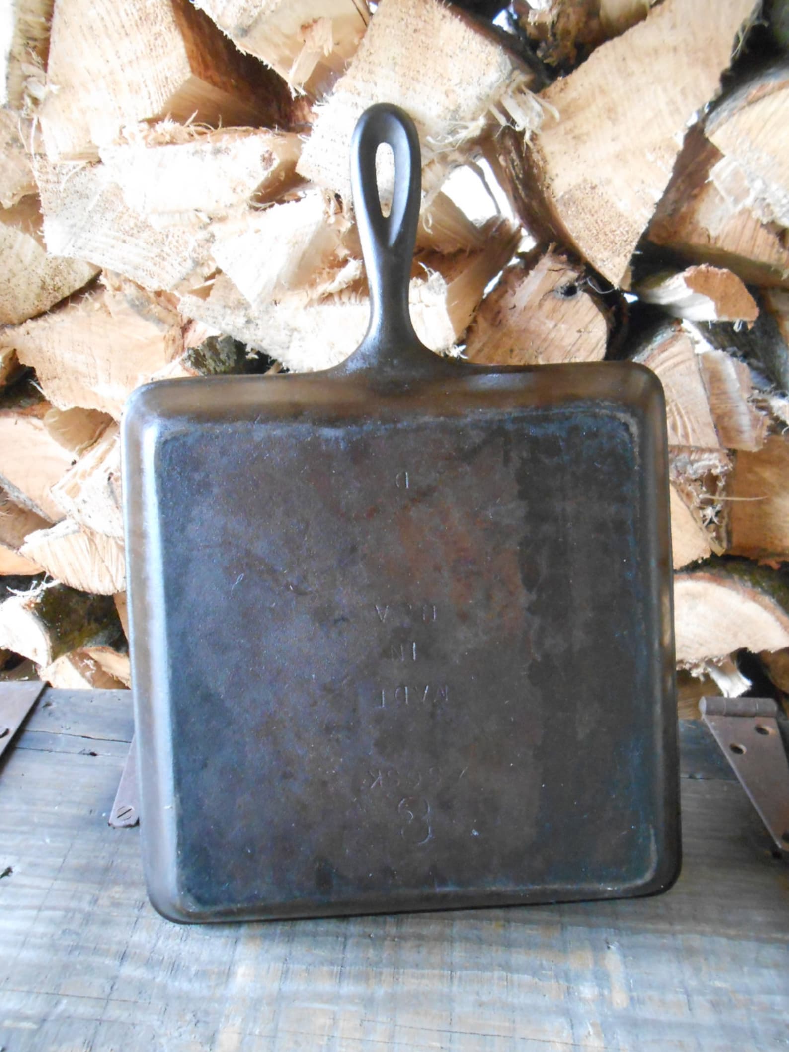 Vintage LODGE Cast Iron Square Skillet 8 SQSK Made In USA D Etsy