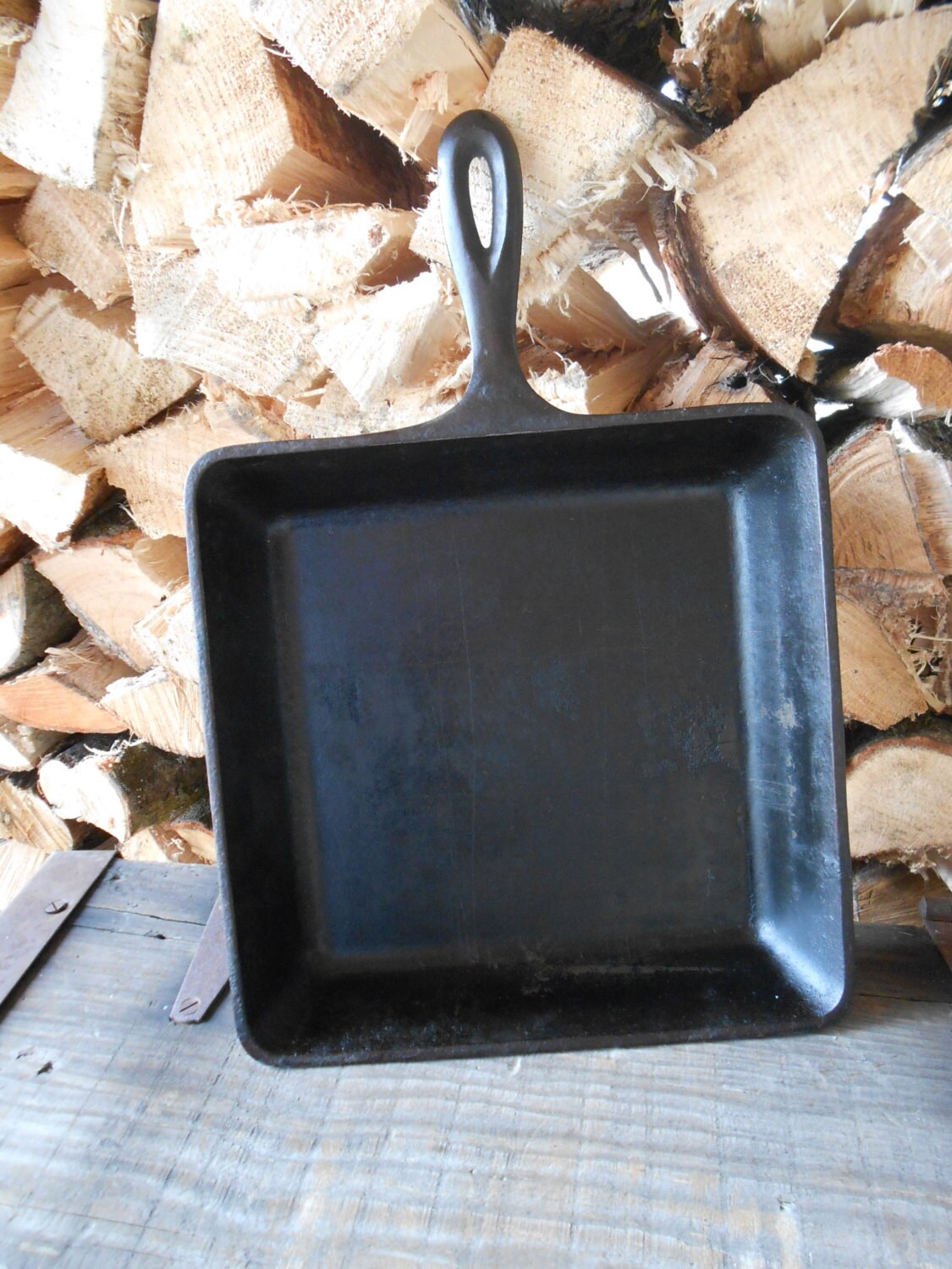 Vintage Square Cast Iron Skillet 8 SQSK by Lodge