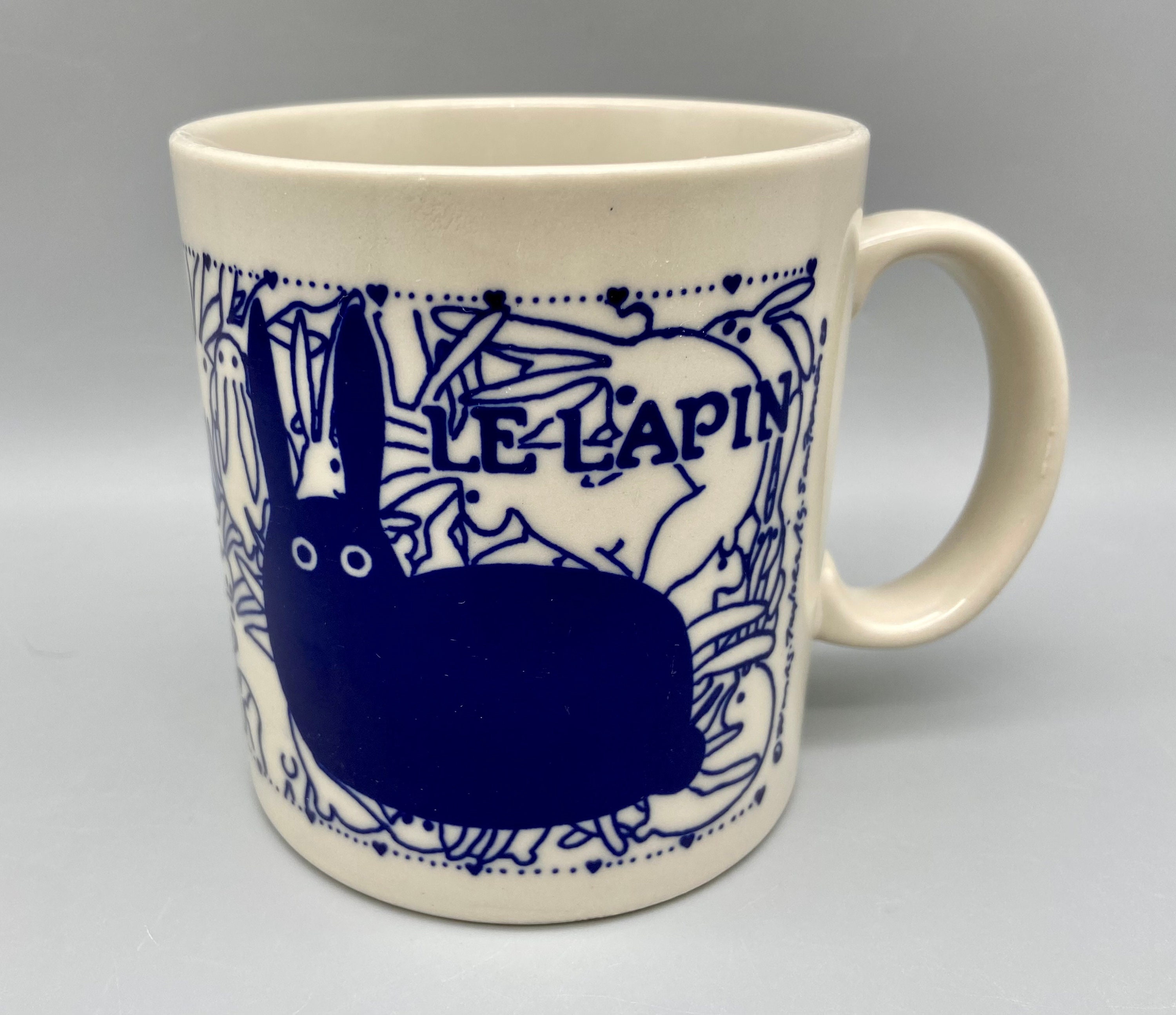 Taylor & Ng Le Lapin French Blue Animates Ceramic Mug 
