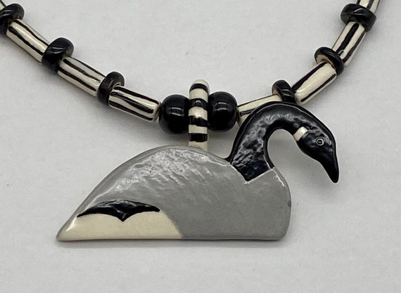 Parrot Pearls Jewelry Ceramic Goose Necklace Blac… - image 3