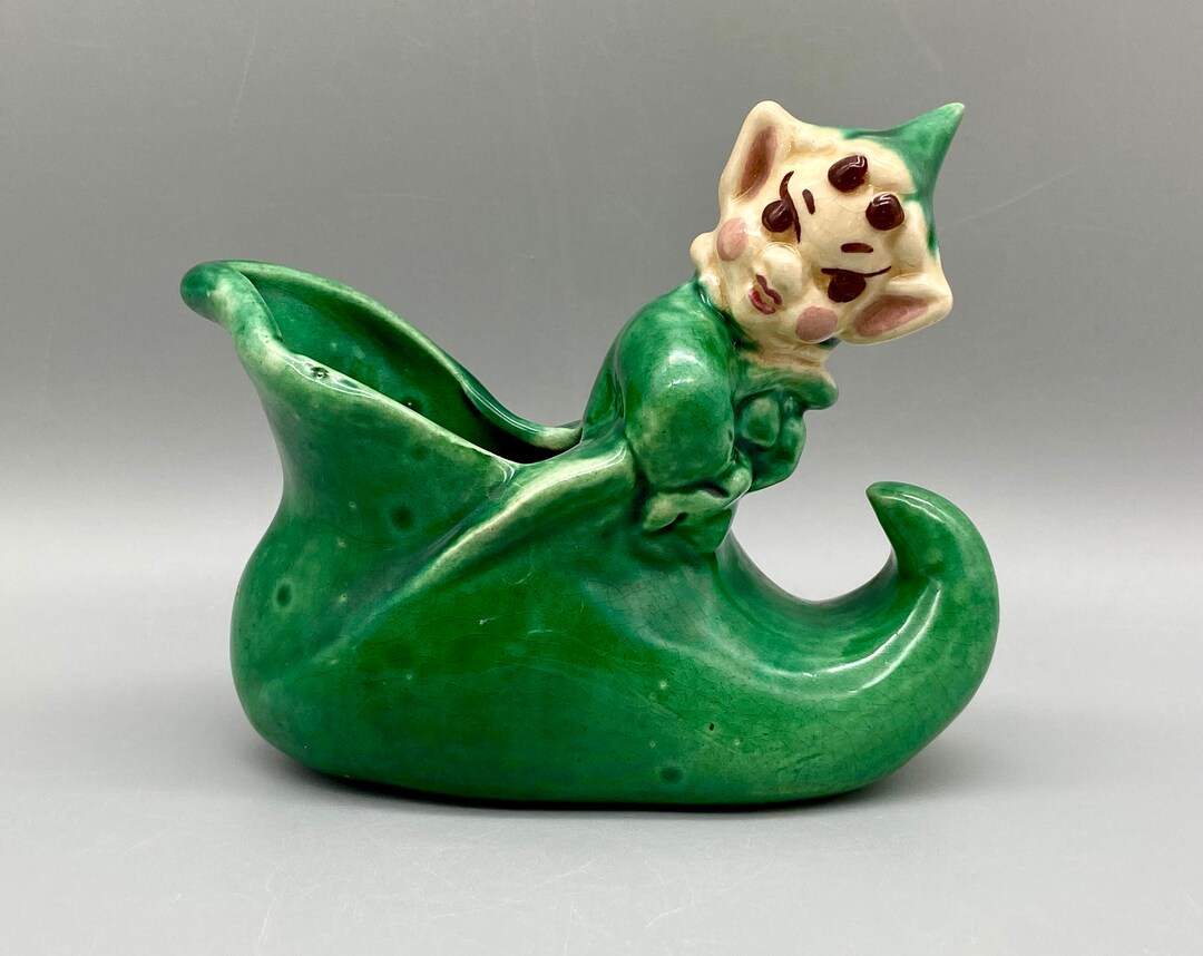 Walker Pottery Pixie/brownie Boot Planter, Monrovia California Pottery