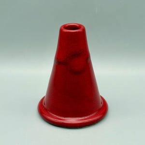 MCM Blue d'Argile French Pottery Vase Blood Red Color Cone Shape Handcrafted in Vallauris France 1980s to 90s